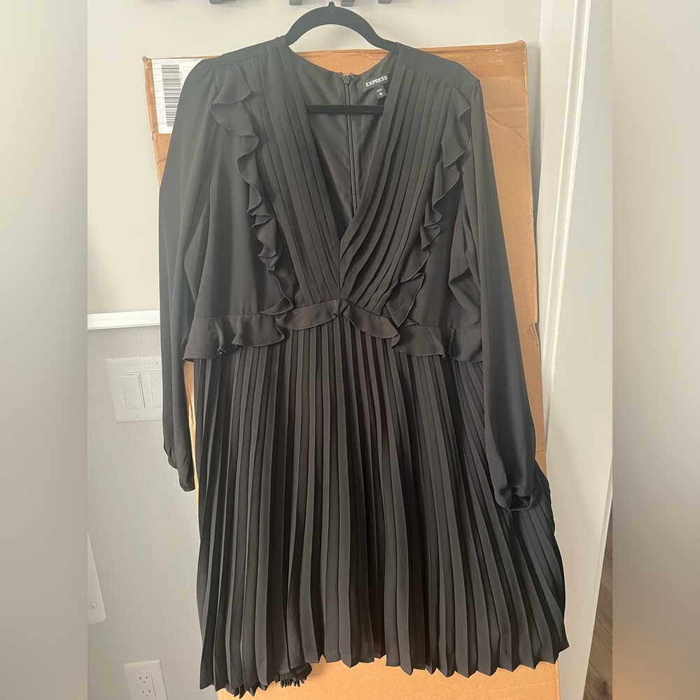 Express Black pleated mini dress